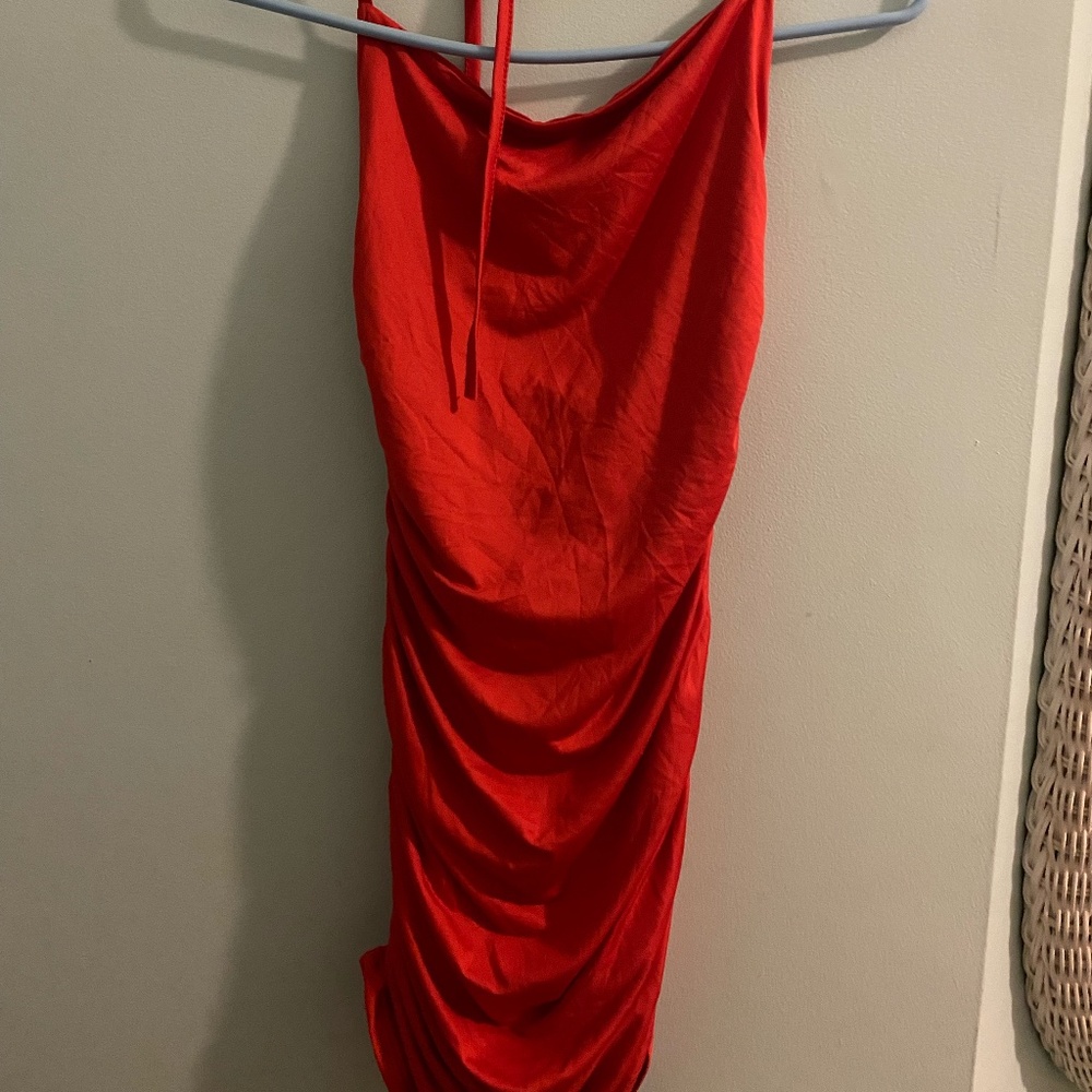 Red Satin Dress Size M